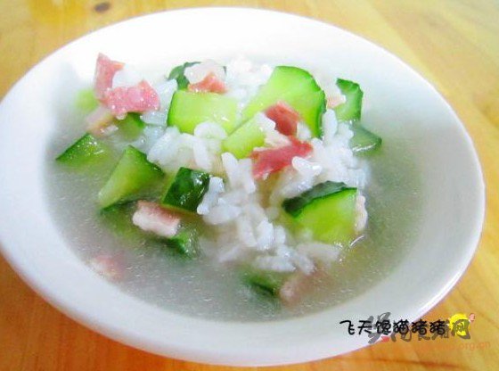 黄瓜培根粥的做法