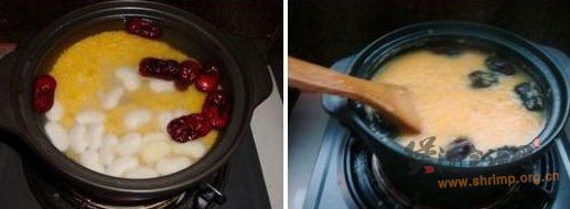 玉米豆枣粥的做法
