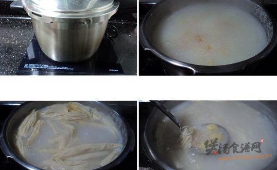 白果腐竹江瑶柱粥的做法