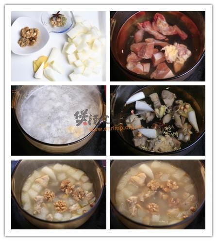 桃仁鸡腿汤的做法
