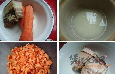胡萝卜腊肉煲仔饭的做法