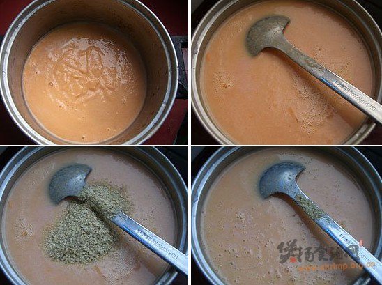 胡萝卜牛奶麦胚粥的做法