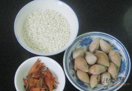 百合花白果糯米粥的做法