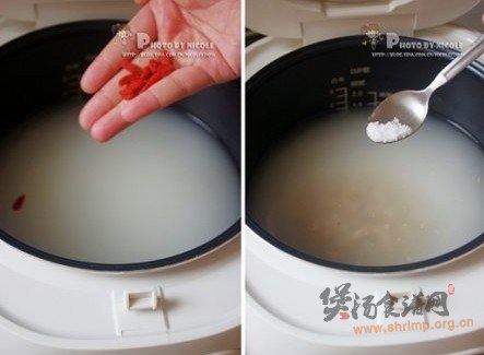 枸杞鸡胗双麦粥的做法
