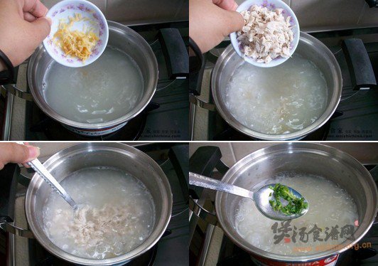 鸡丝瑶柱粥的做法