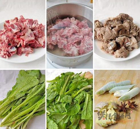 小白菜炖排骨的做法