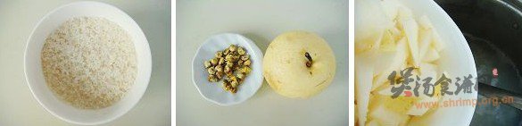雪梨菊花粥的做法