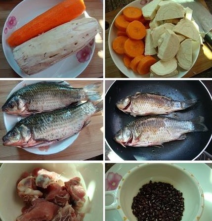 赤小豆鲫鱼煲粉葛的做法