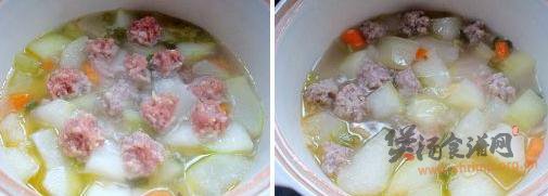 冬瓜肉丸煲的做法