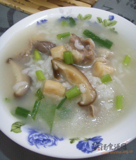 干贝香菇水鸭粥的做法