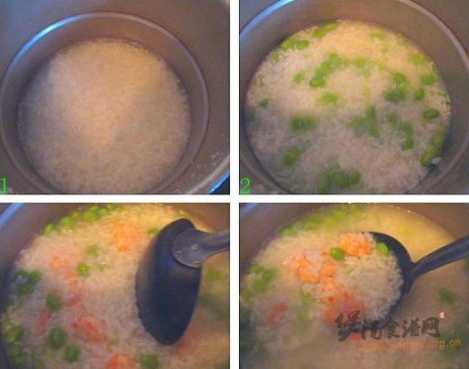 青豆虾仁粥的做法