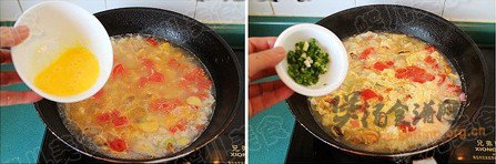 海虹番茄鸡蛋疙瘩汤的做法