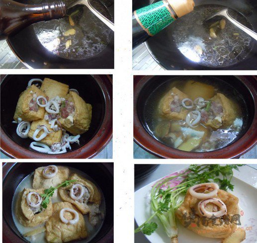 鱿鱼圈煲豆腐的做法