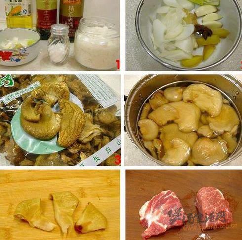 肉块儿炖蘑菇的做法