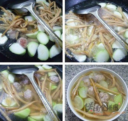 黄花菜肉丸子夜开花汤的做法