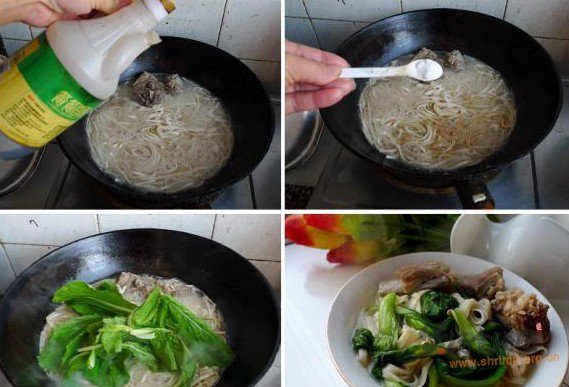 青菜排骨面的做法