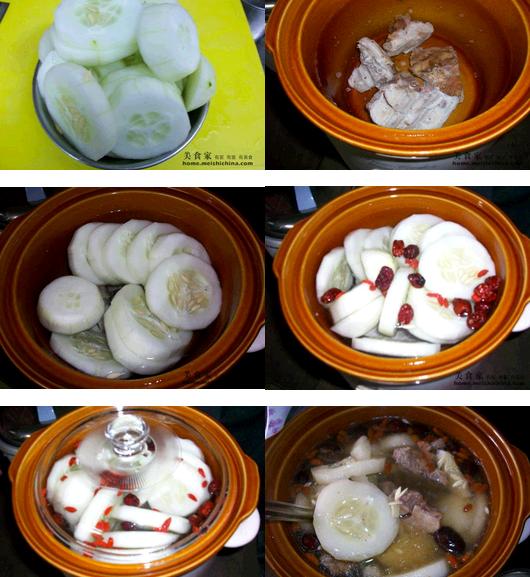 老黄瓜炖烧肉骨的做法