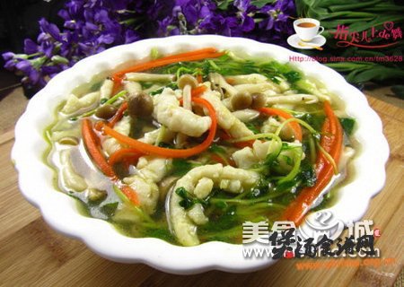 五彩鱼丝汤的做法