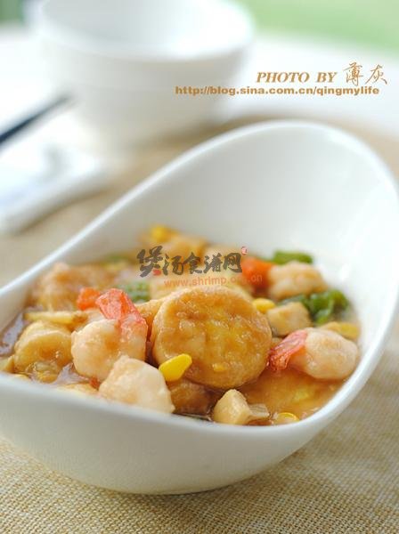 蚝油虾仁玉子豆腐的做法