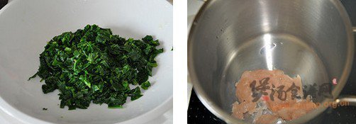 鸡肉菠菜粥的做法