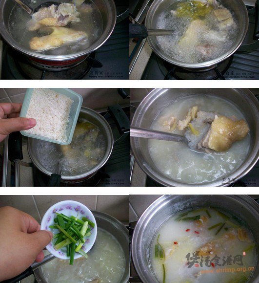 鲜美咸鸡粥的做法