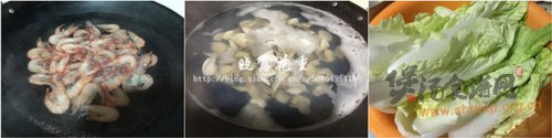 砂锅虾仁煮白菜的做法