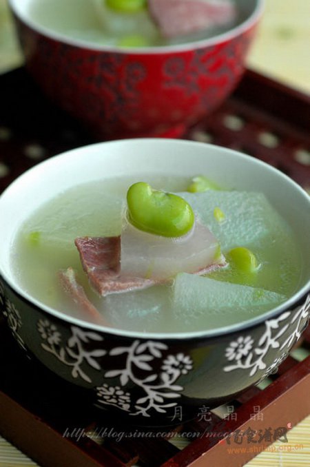火腿蚕豆冬瓜汤的做法