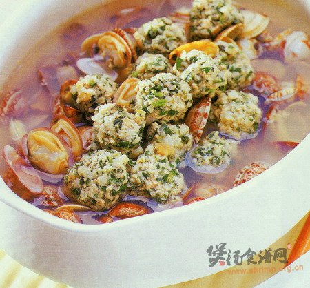 蛤蜊荠菜肉丸的做法
