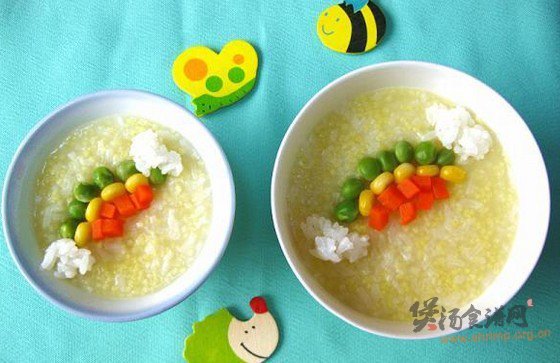 蔬菜彩虹粥的做法