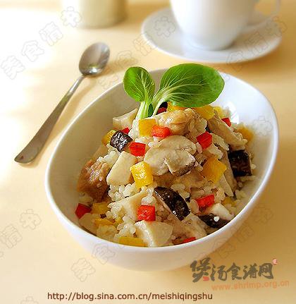 鸡肉蘑菇炖饭的做法