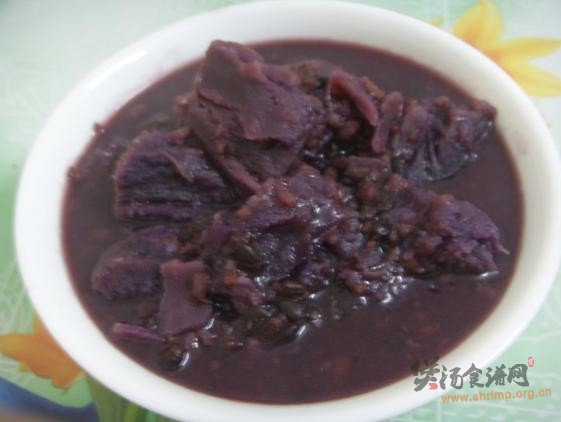 黑米紫薯粥的做法