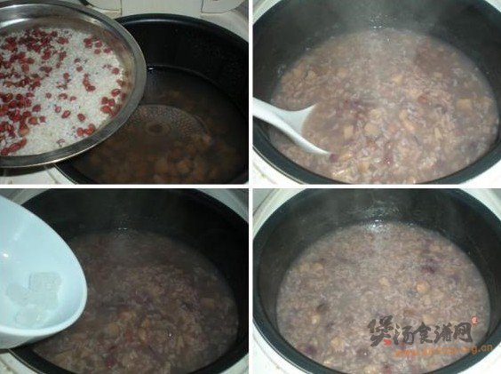 红豆糯藕粥的做法