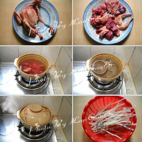 花生汤粉炖乳鸽的做法