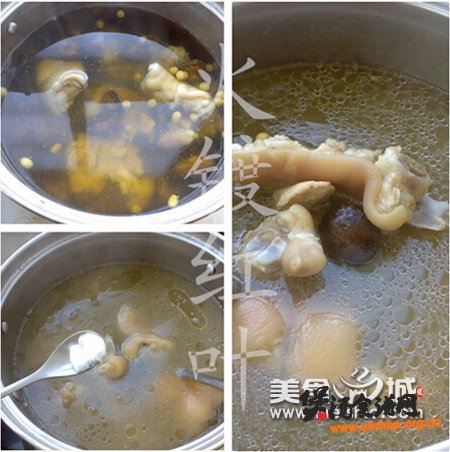 冬菇黄豆猪蹄汤的做法