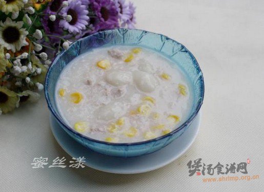 玉米百合肉碎粥的做法