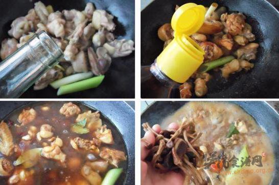 小鸡炖蘑菇贴饼子的做法