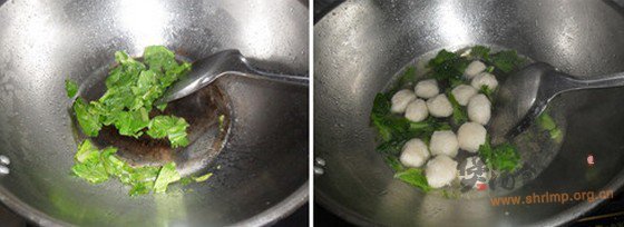 小白菜虾丸汤的做法