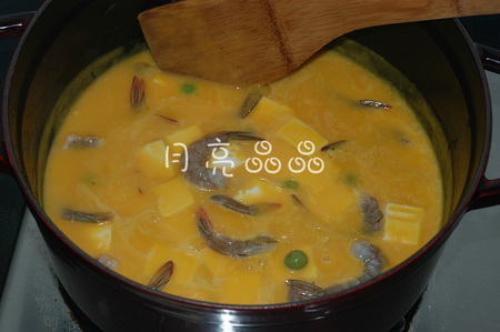 南瓜豆腐海鲜羹的做法