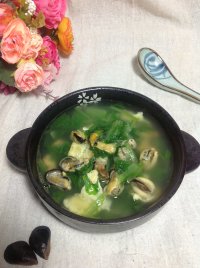 海虹白菜鸡蛋汤的做法
