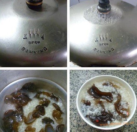黑木耳大米粥的做法