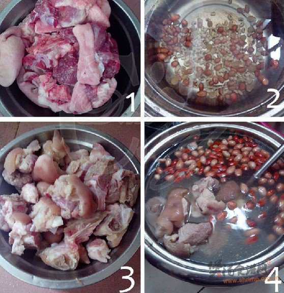 花生眉豆煲猪手的做法