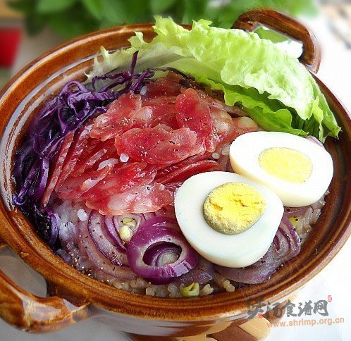 甘蓝煲仔饭的做法
