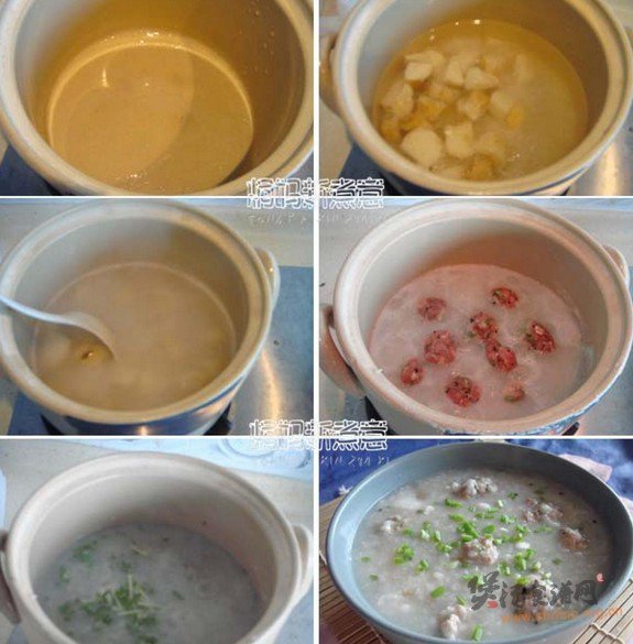 山药肉丸粥的做法