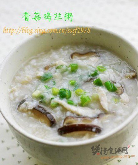 香菇鸡丝粥的做法