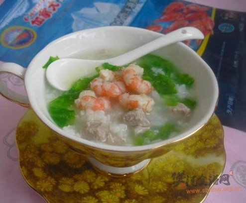北极虾瘦肉粥的做法