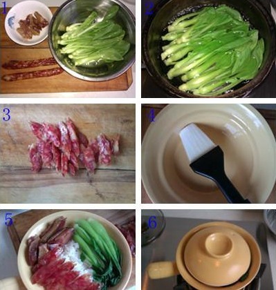 腊味双拼煲仔饭的做法