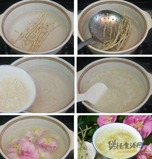 鱼腥草木芙蓉花粥的做法