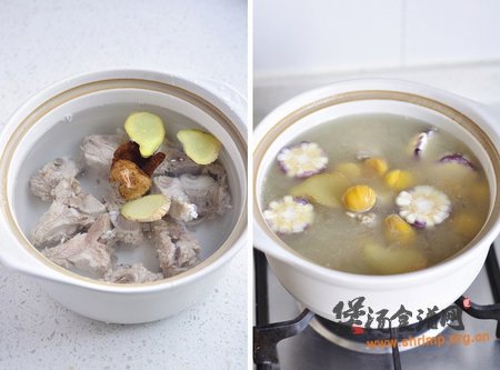 猪骨栗子汤煲的做法