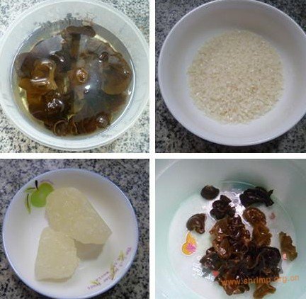 黑木耳大米粥的做法