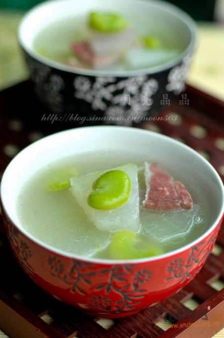火腿蚕豆冬瓜汤的做法